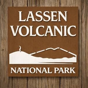 Lassen Volcanic National Park Entrance Sign California Forest Hike Camp Trail
